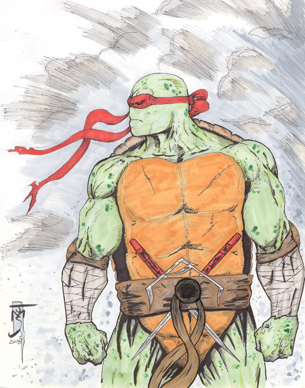 TMNT Raphael Copic 8.5x11