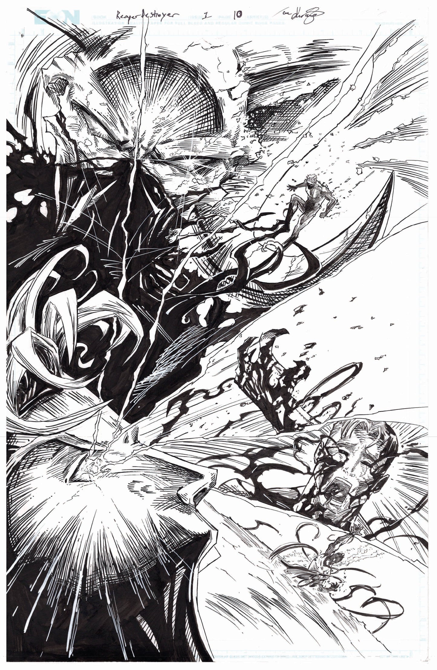 Reaper Destroyer Original Line Art Page 10