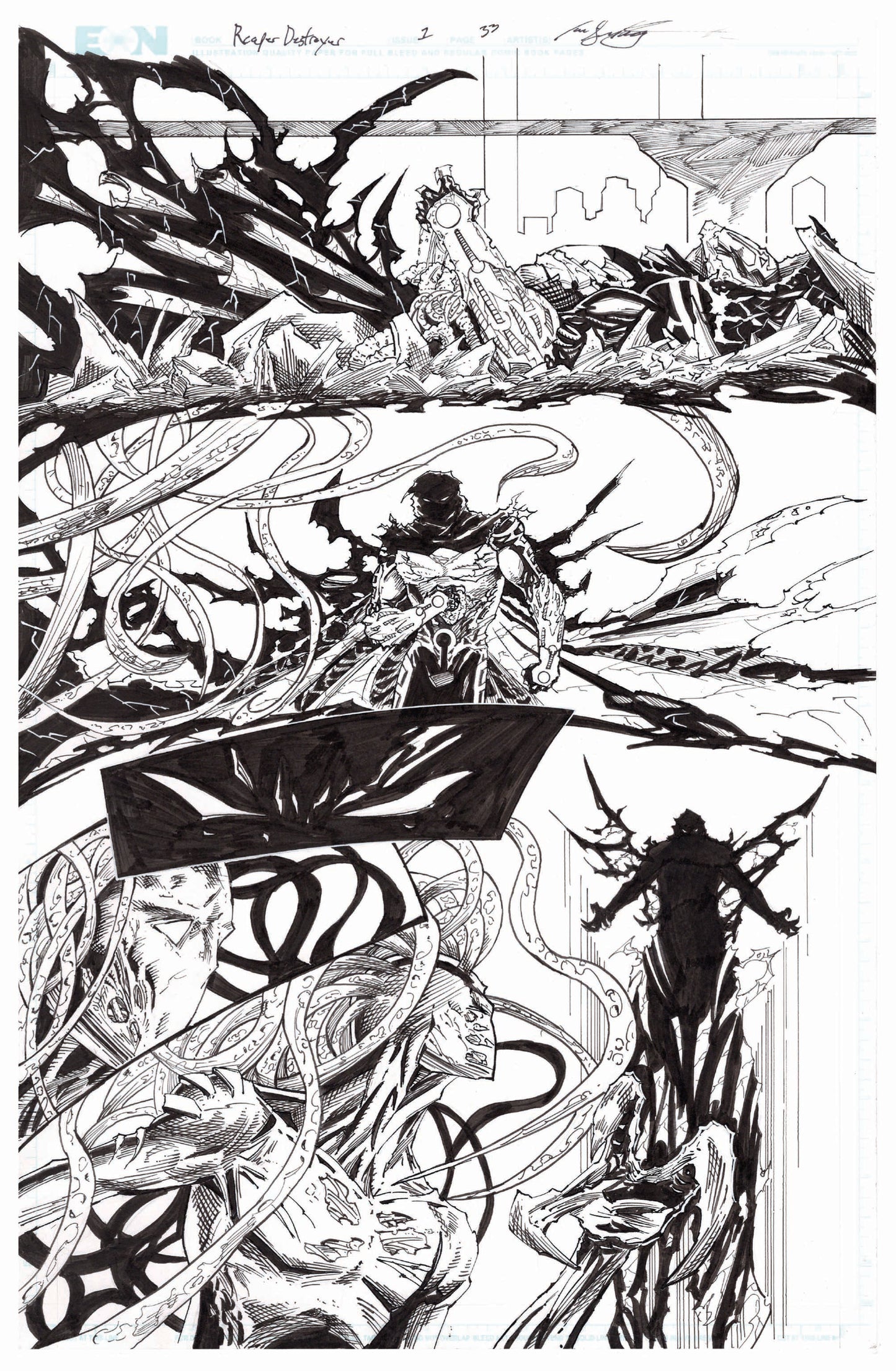 Reaper Destroyer Original Line Art Page 32
