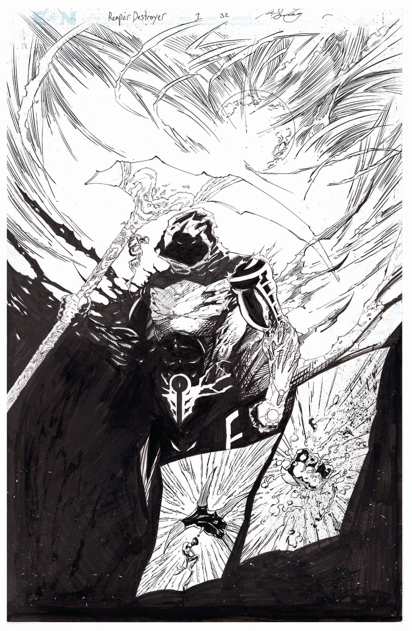 Reaper Destroyer )riginal Line Art Page 36