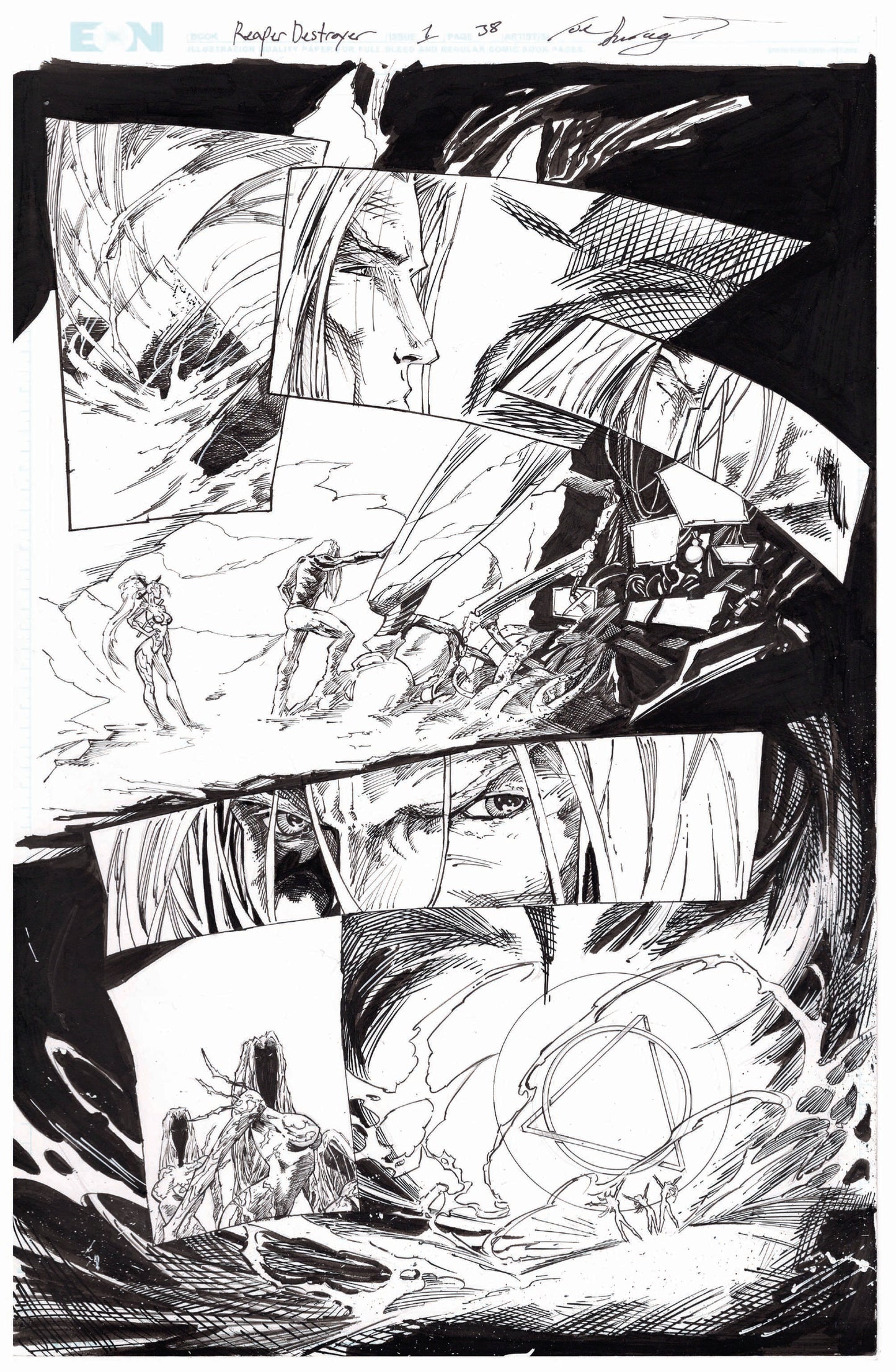 Reaper Destroyer Original Line Art Page 37