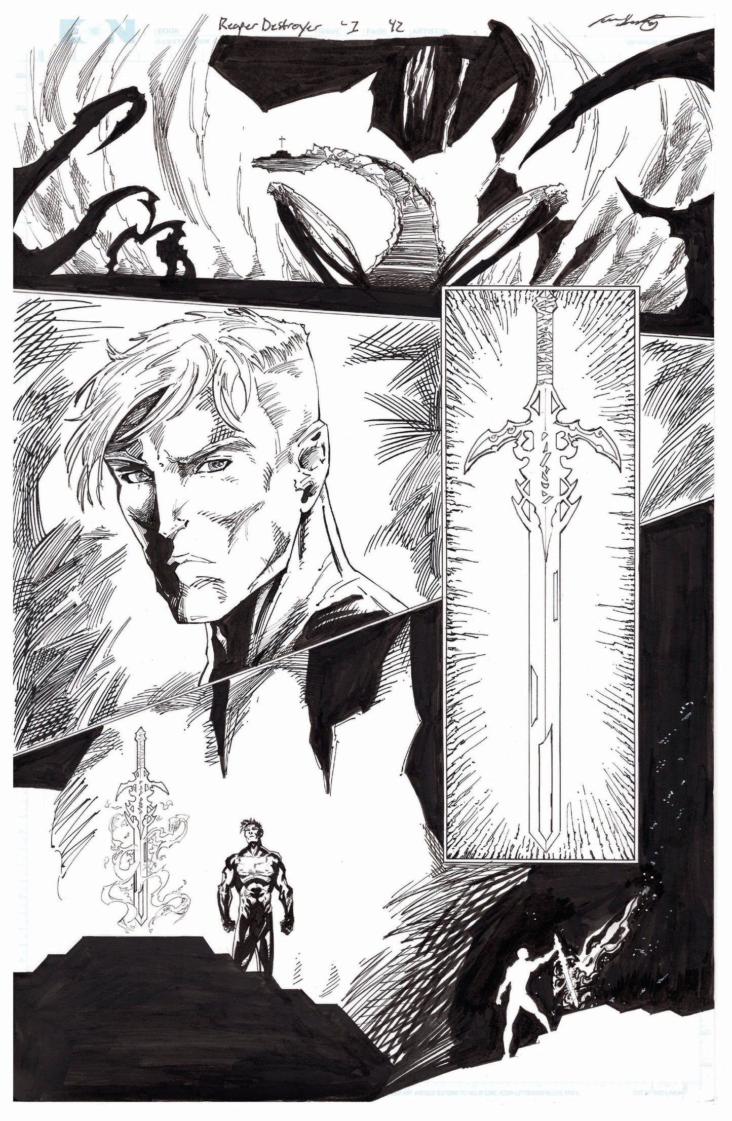 Reaper Destroyer Original Line Art Page 41