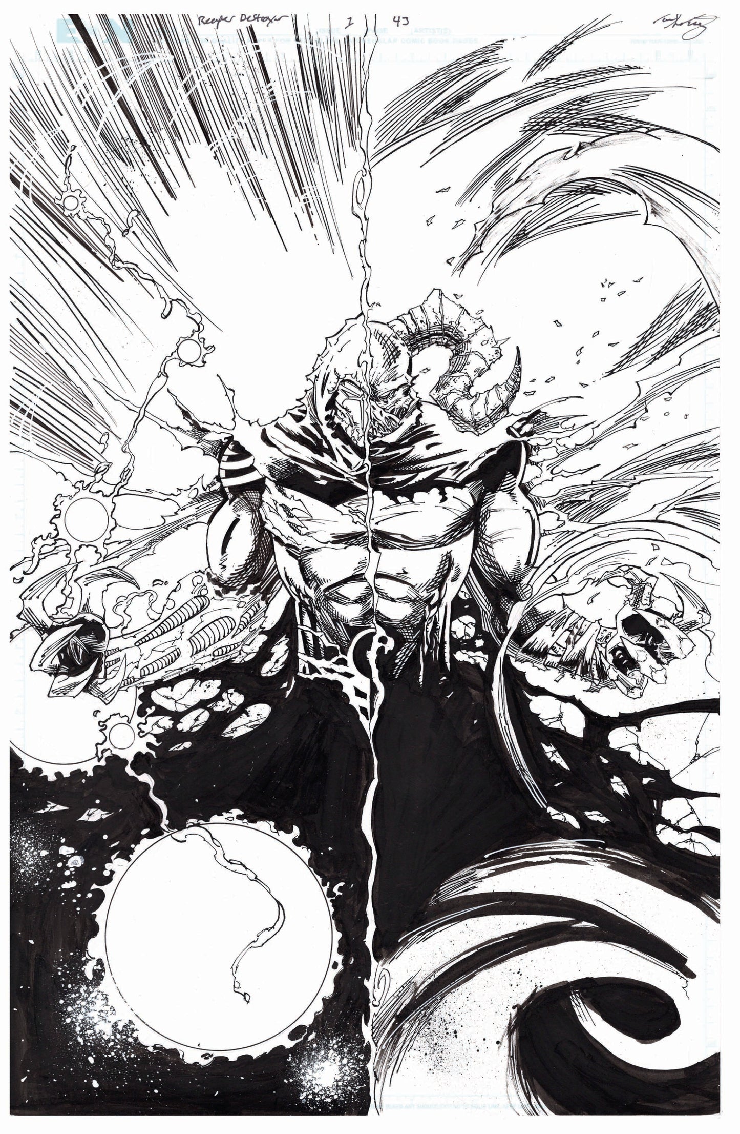 Reaper Destroyer Original Line Art Page 44