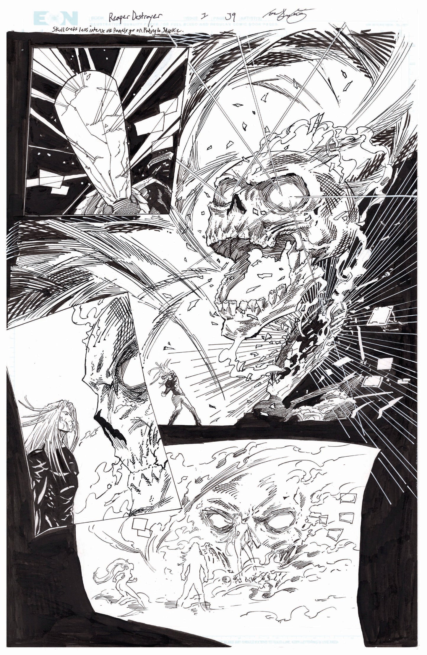 Reaper Destroyer Original Line Art Page 38