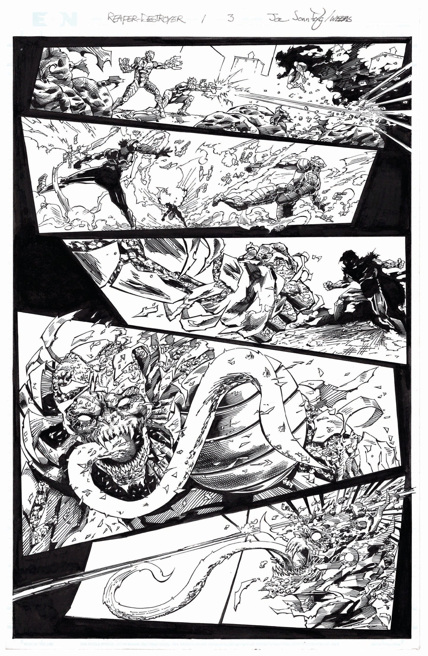 Reaper Destroyer Original Line Art Page 3