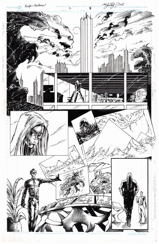 Reaper Destroyer Original Line Art Page 8