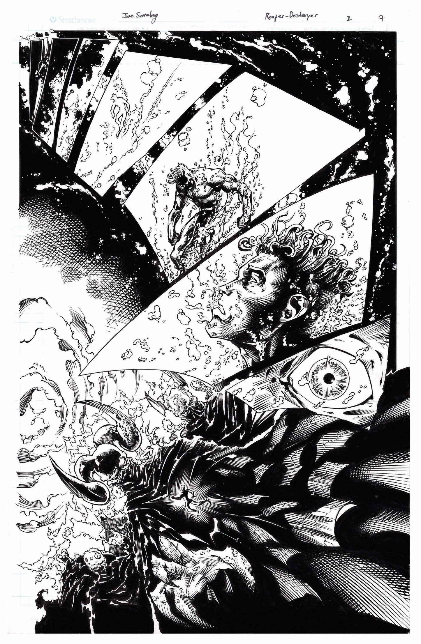 Reaper Destroyer Original Line Art Page 9