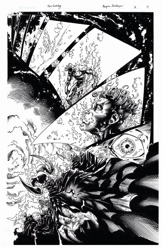Reaper Destroyer Original Line Art Page 9